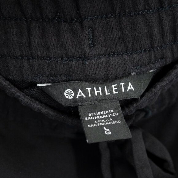 Athleta Retroterry Tapered Joggers Cropped Ankle Pant Black | Large - Picture 5 of 8